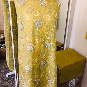 Unstitch cheffone suit  3pc  embroidery